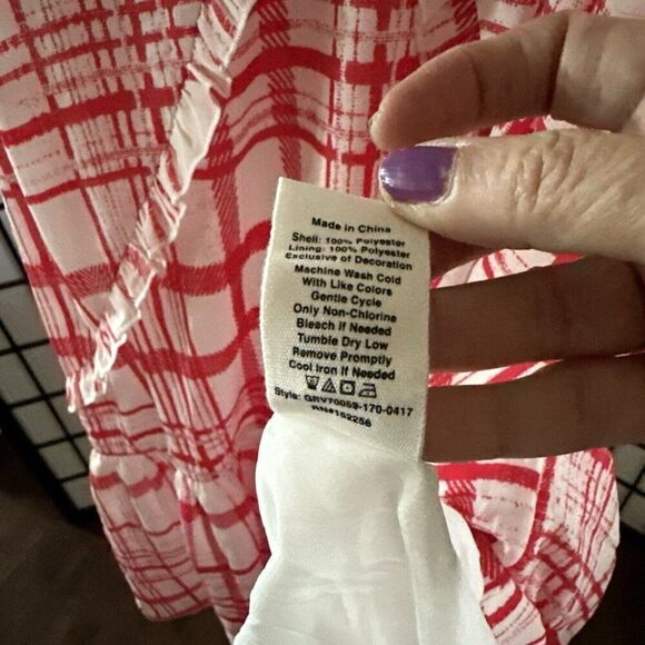 Avec Les Filles | Plaid Windowpane Grid Check Mini Dress White Red  S  CP - Picture 6 of 6